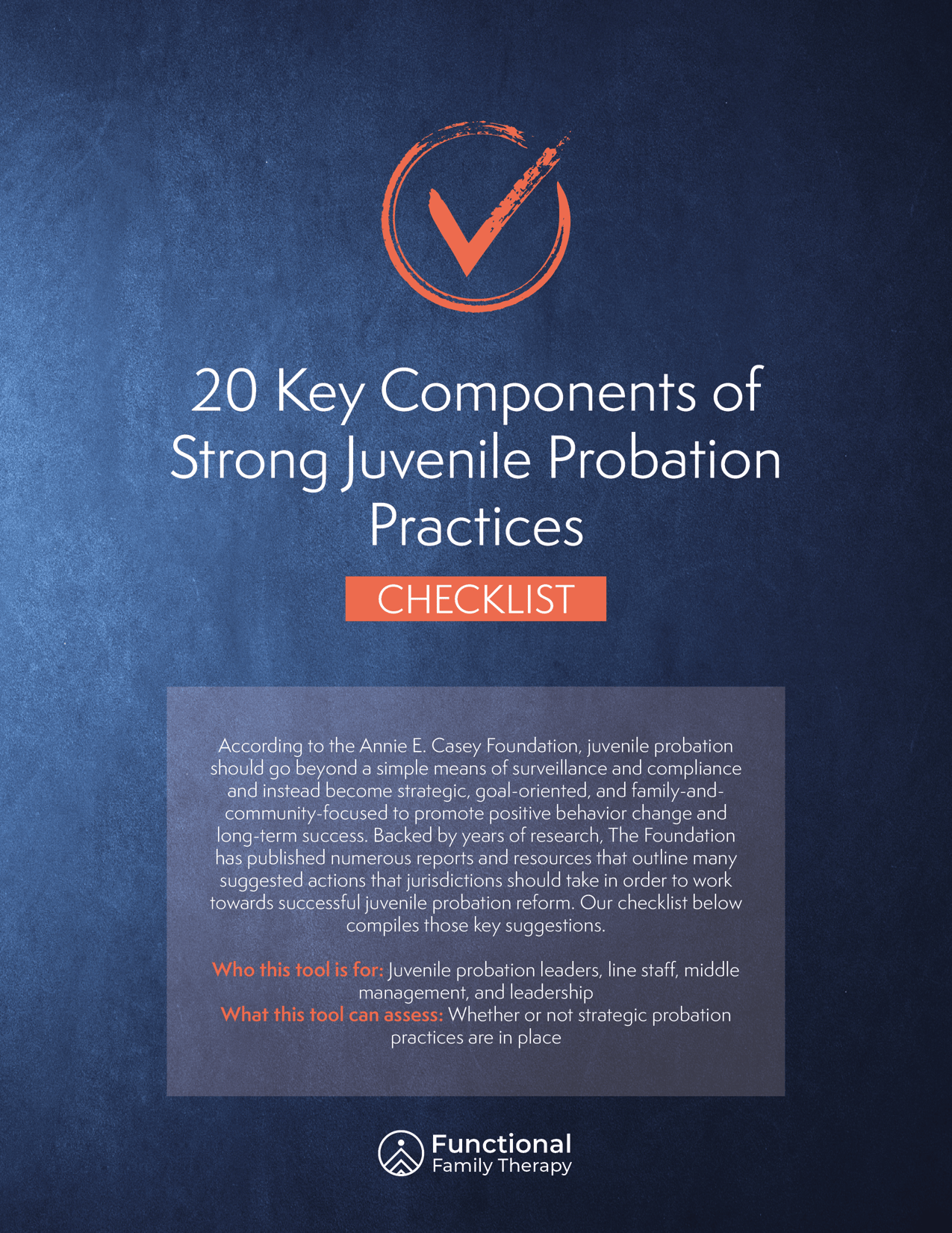 Juvenile probation reform checklist fft
